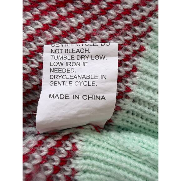 Y2K Mint Green Strawberry Open Front Knit Cardigan Women’s Size XL - Picture 6 of 6